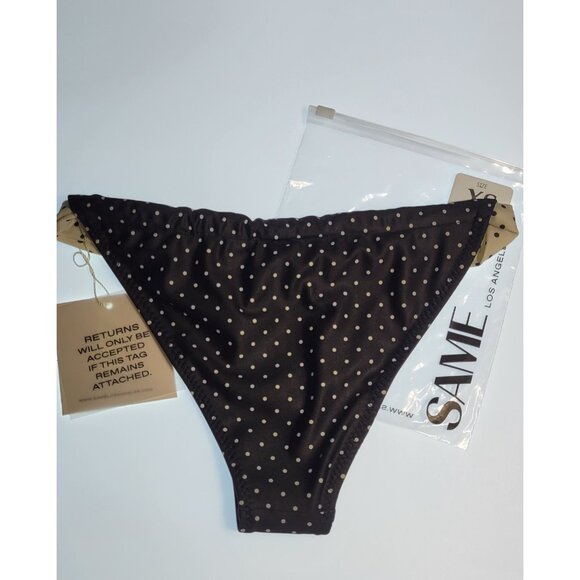 SAME Los Angeles Bottom Swim Womens Mid  Rise Polka Dot Xsmall Black/white - Picture 3 of 5